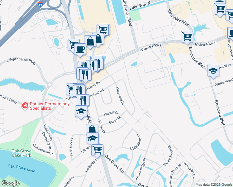 map of restaurants, bars, coffee shops, grocery stores, and more near 1121 East Chesslawn Circle in Chesapeake