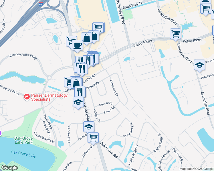 map of restaurants, bars, coffee shops, grocery stores, and more near 1121 Chesslawn Circle East in Chesapeake
