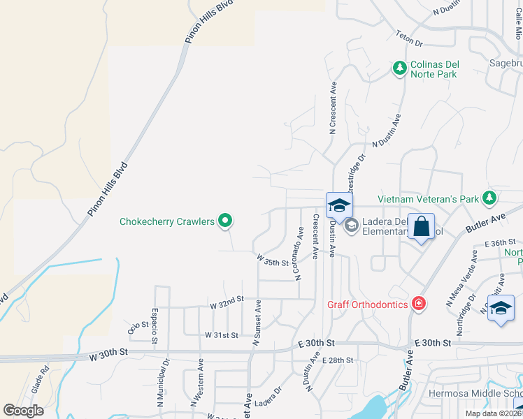 map of restaurants, bars, coffee shops, grocery stores, and more near 205 West 38th Street in Farmington