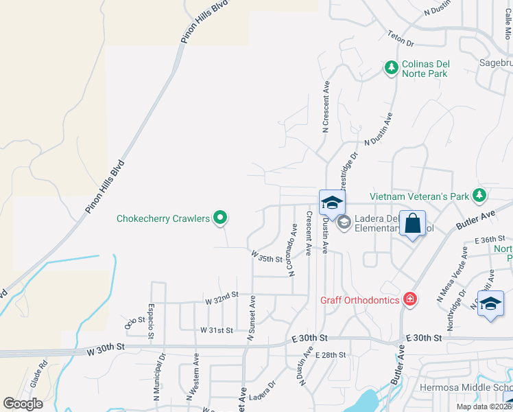 map of restaurants, bars, coffee shops, grocery stores, and more near 205 West 38th Street in Farmington