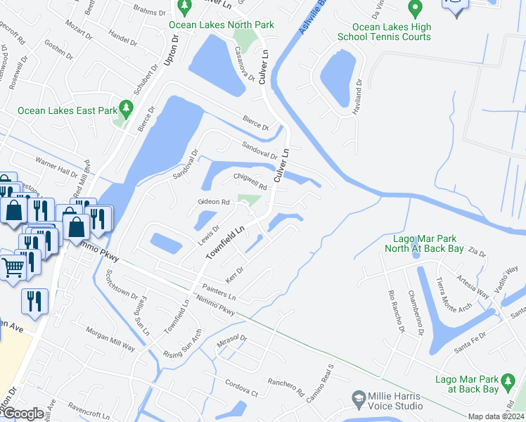 map of restaurants, bars, coffee shops, grocery stores, and more near 901 Ringfield Road in Virginia Beach