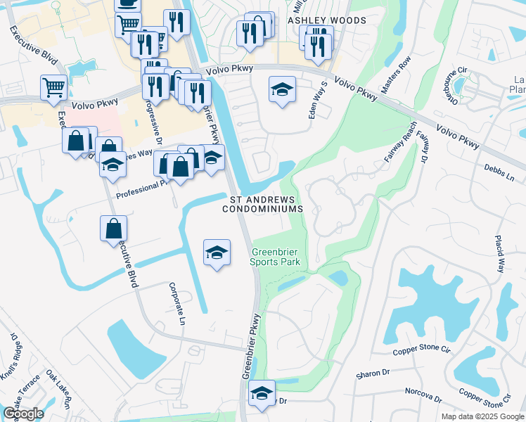 map of restaurants, bars, coffee shops, grocery stores, and more near 932 Saint Andrews Reach in Chesapeake