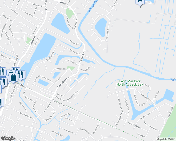 map of restaurants, bars, coffee shops, grocery stores, and more near 813 Ringfield Court in Virginia Beach