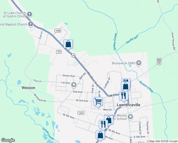 map of restaurants, bars, coffee shops, grocery stores, and more near 600-698 Belt Road in Lawrenceville