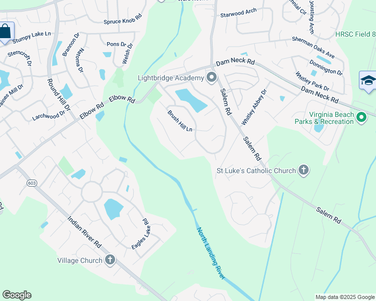 map of restaurants, bars, coffee shops, grocery stores, and more near 4017 Kneeland Street in Virginia Beach