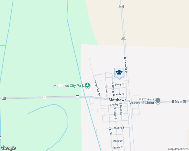 map of restaurants, bars, coffee shops, grocery stores, and more near 101-103 Ridgeview Drive in Matthews