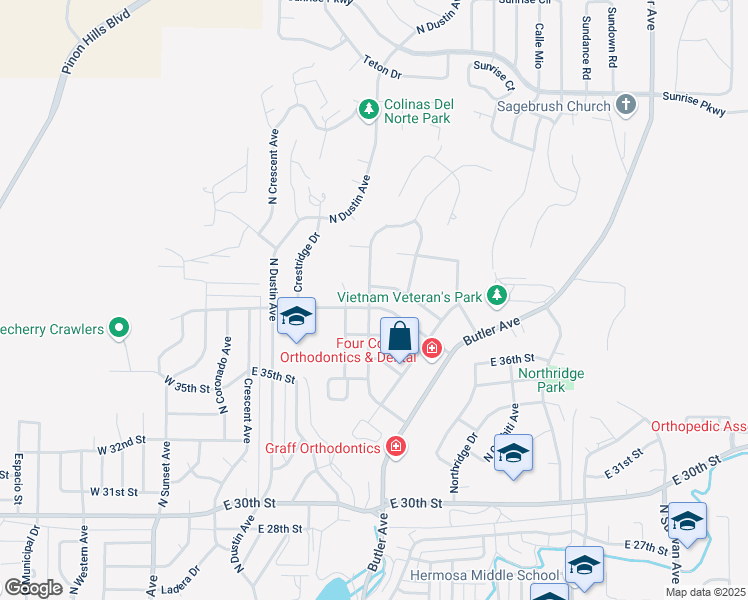 map of restaurants, bars, coffee shops, grocery stores, and more near 605 East 38th Street in Farmington