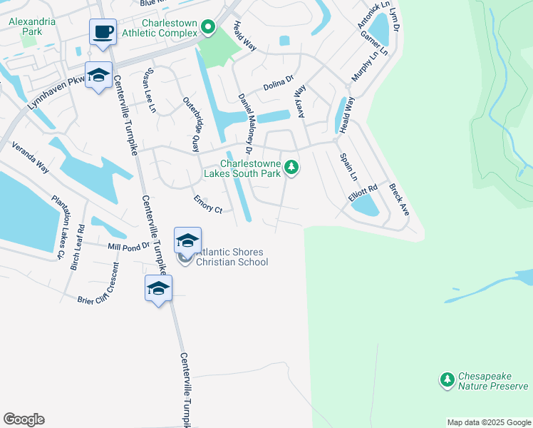 map of restaurants, bars, coffee shops, grocery stores, and more near 904 Copley Court in Chesapeake