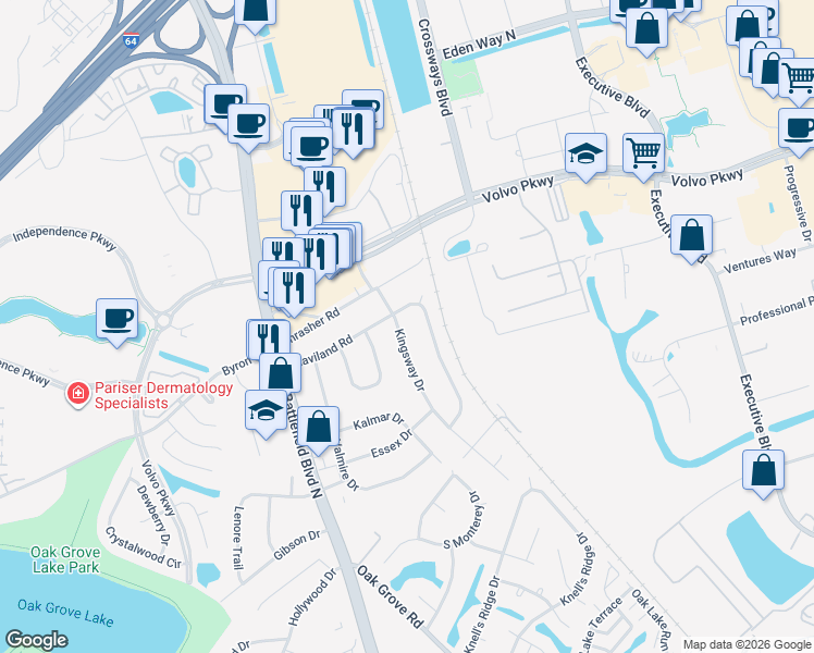 map of restaurants, bars, coffee shops, grocery stores, and more near 216 Haviland Court in Chesapeake