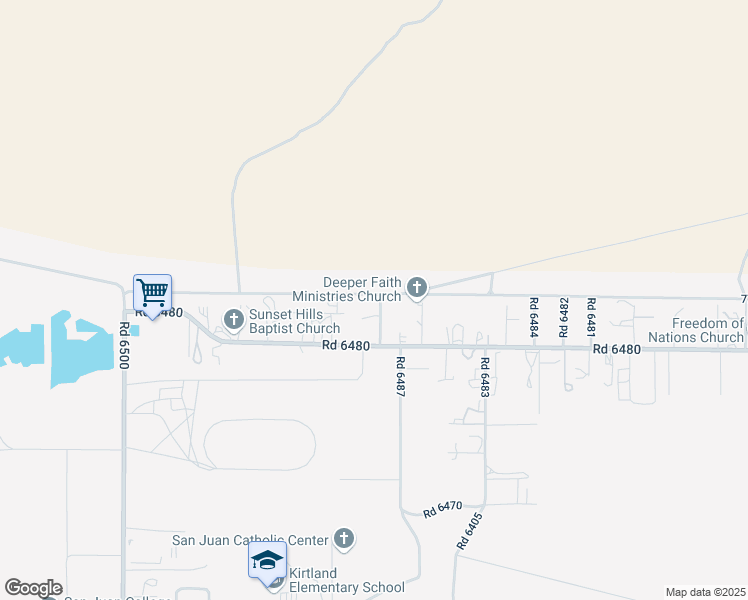 map of restaurants, bars, coffee shops, grocery stores, and more near 13 Road 6489 in Kirtland