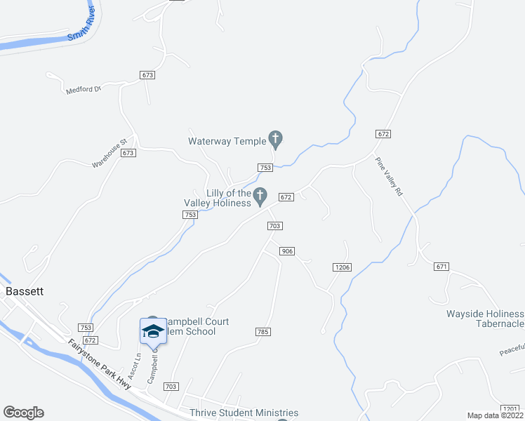 map of restaurants, bars, coffee shops, grocery stores, and more near 1983 Bassett Heights Rd in Bassett