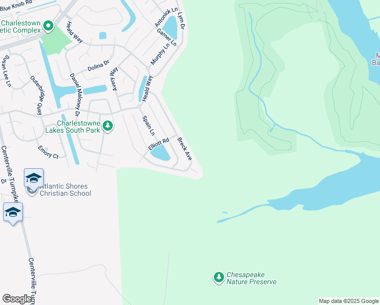 map of restaurants, bars, coffee shops, grocery stores, and more near 2000 Breck Avenue in Virginia Beach