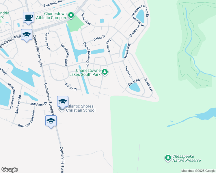 map of restaurants, bars, coffee shops, grocery stores, and more near 1808 Kathleen Court in Virginia Beach