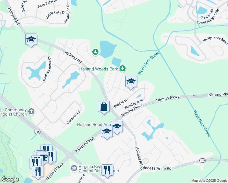 map of restaurants, bars, coffee shops, grocery stores, and more near 1732 Edgestone Court in Virginia Beach