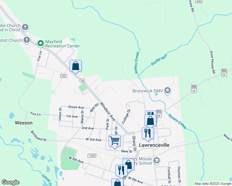 map of restaurants, bars, coffee shops, grocery stores, and more near 106 Gordon Street in Lawrenceville