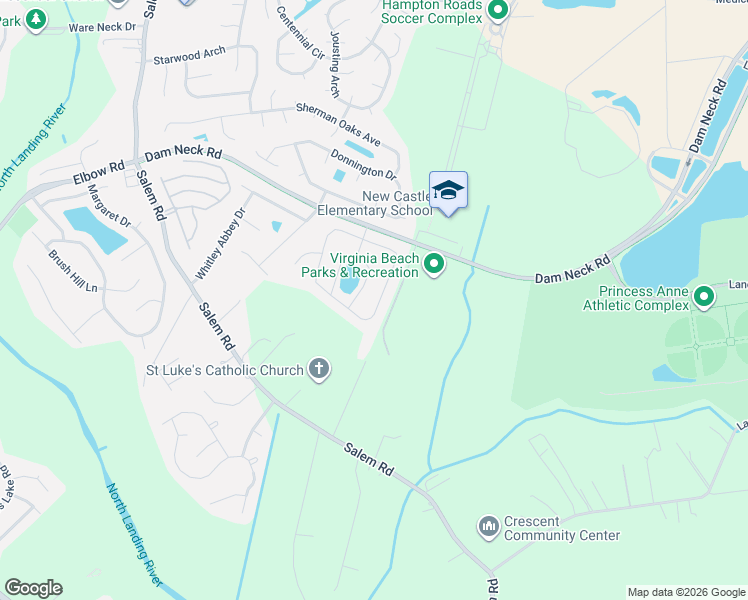 map of restaurants, bars, coffee shops, grocery stores, and more near 3929 Ava Way in Virginia Beach