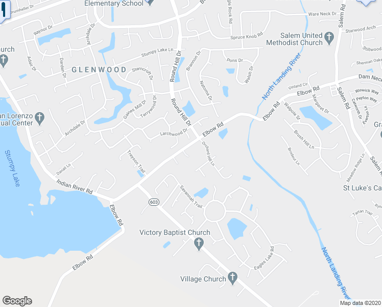 map of restaurants, bars, coffee shops, grocery stores, and more near 2404 Kumbaya Court in Virginia Beach