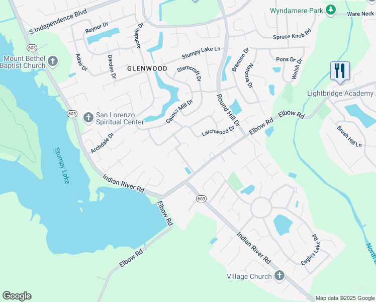 map of restaurants, bars, coffee shops, grocery stores, and more near 4305 Cattingham Lane in Virginia Beach
