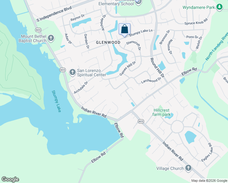 map of restaurants, bars, coffee shops, grocery stores, and more near 3941 Larchwood Drive in Virginia Beach