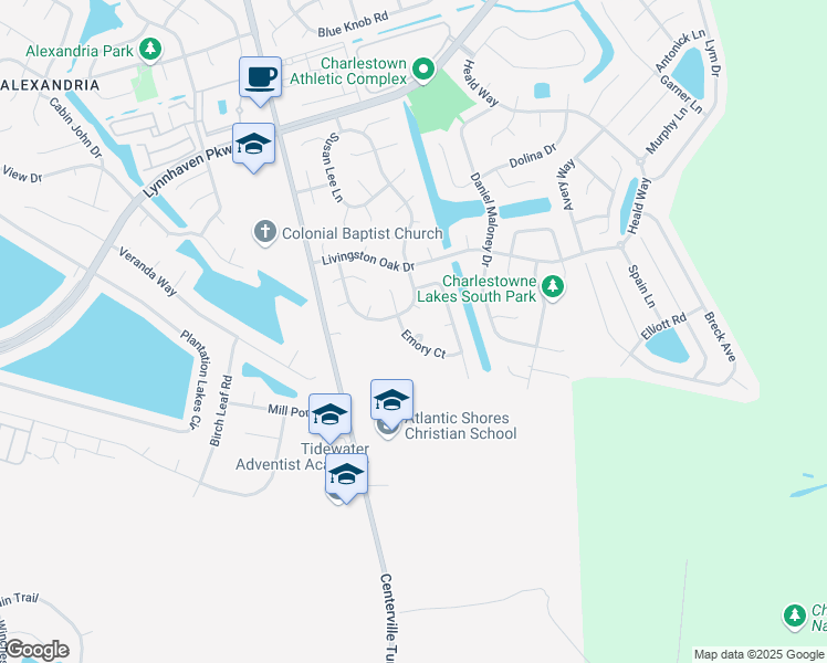 map of restaurants, bars, coffee shops, grocery stores, and more near 805 Risher Court in Virginia Beach