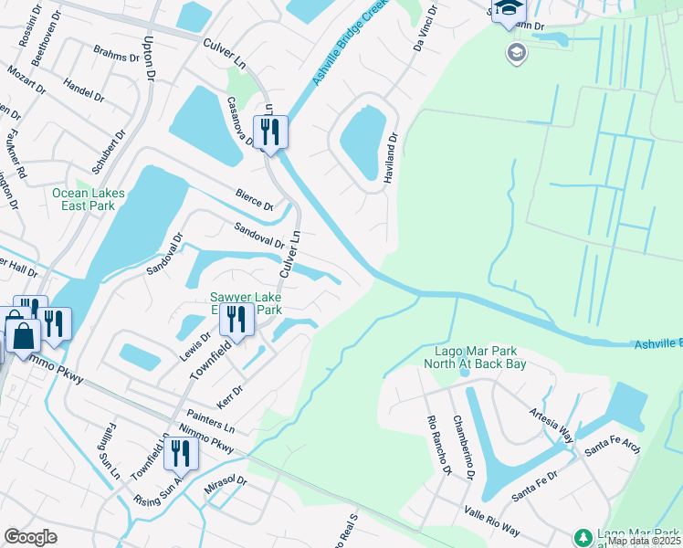 map of restaurants, bars, coffee shops, grocery stores, and more near 825 Sandoval Drive in Virginia Beach