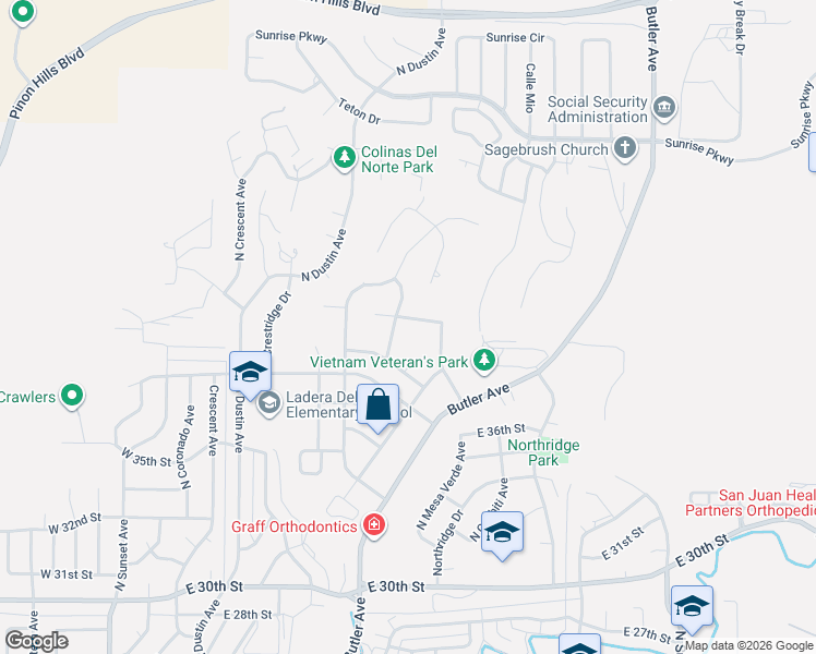 map of restaurants, bars, coffee shops, grocery stores, and more near 609 East Diamond Street in Farmington