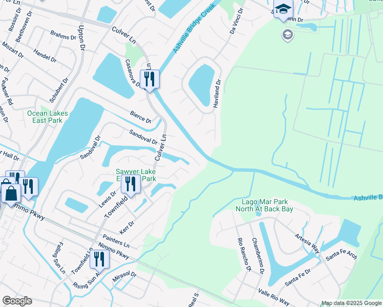 map of restaurants, bars, coffee shops, grocery stores, and more near 824 Sandoval Drive in Virginia Beach