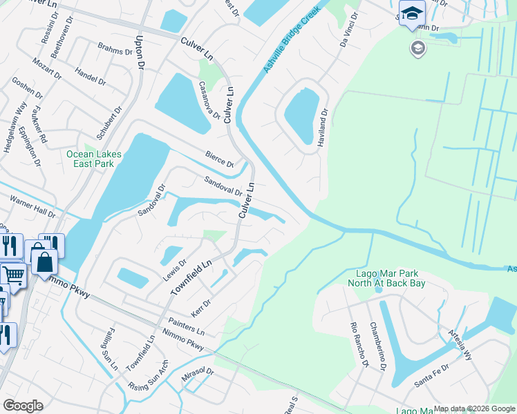 map of restaurants, bars, coffee shops, grocery stores, and more near 804 Chigwell Court in Virginia Beach