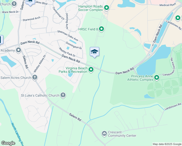 map of restaurants, bars, coffee shops, grocery stores, and more near 4141 Dam Neck Road in Virginia Beach