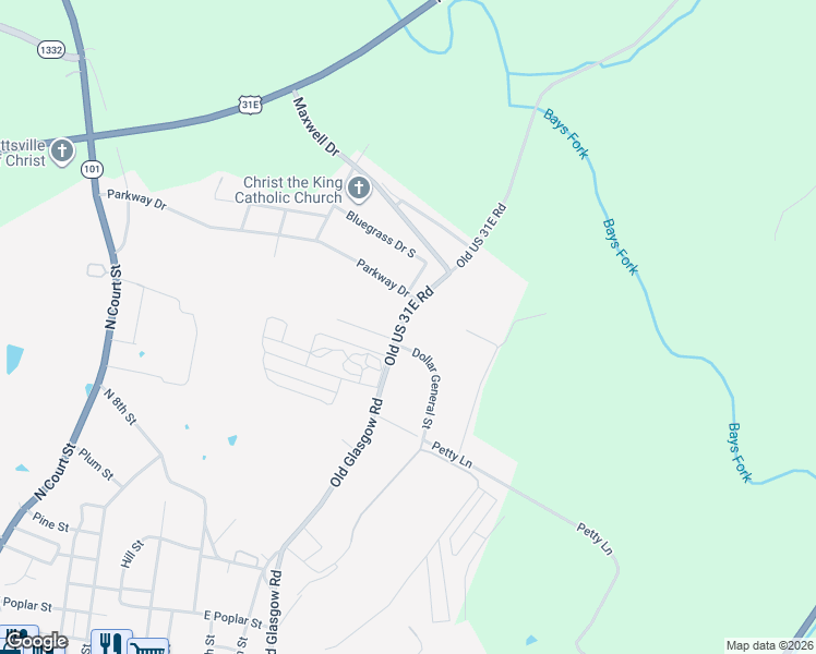 map of restaurants, bars, coffee shops, grocery stores, and more near 1522 Old Glasgow Road in Scottsville