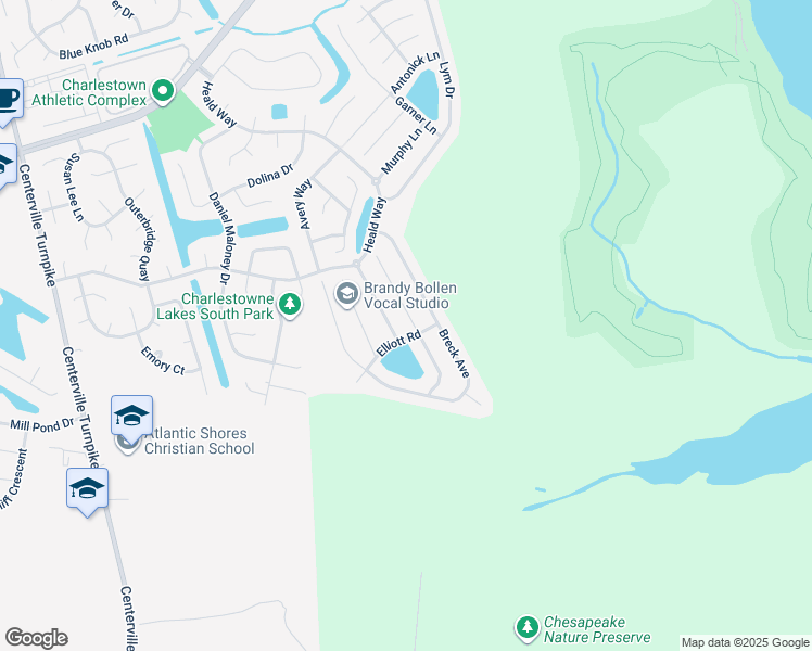 map of restaurants, bars, coffee shops, grocery stores, and more near 1949 Edna Way in Virginia Beach