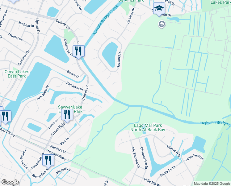 map of restaurants, bars, coffee shops, grocery stores, and more near 1957 Tibbetstown Drive in Virginia Beach