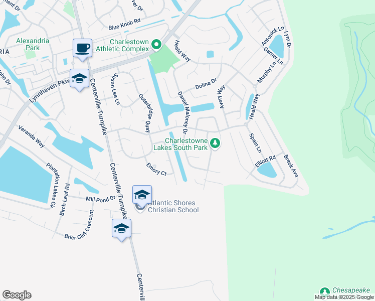 map of restaurants, bars, coffee shops, grocery stores, and more near 1028 Daniel Maloney Drive in Virginia Beach