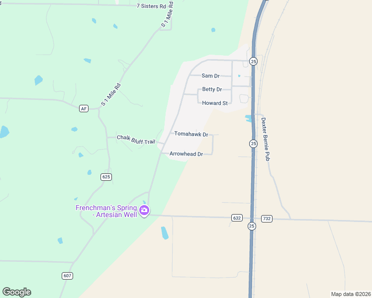map of restaurants, bars, coffee shops, grocery stores, and more near 17056 Tomahawk Drive in Dexter