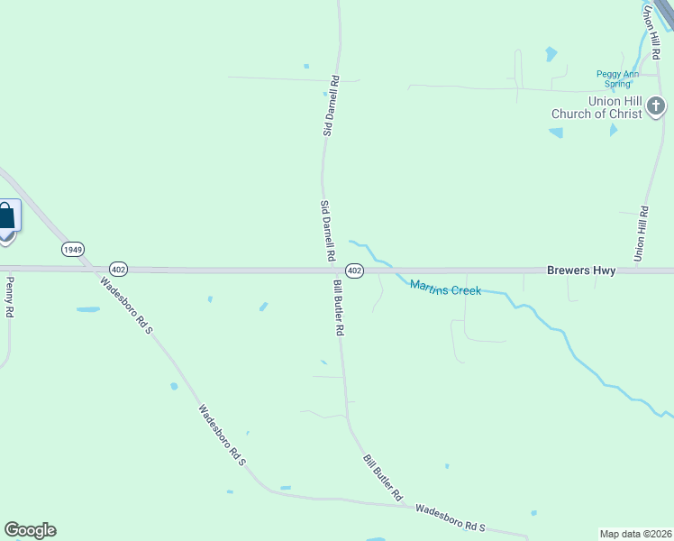 map of restaurants, bars, coffee shops, grocery stores, and more near 1 Bill Butler Road in Hardin