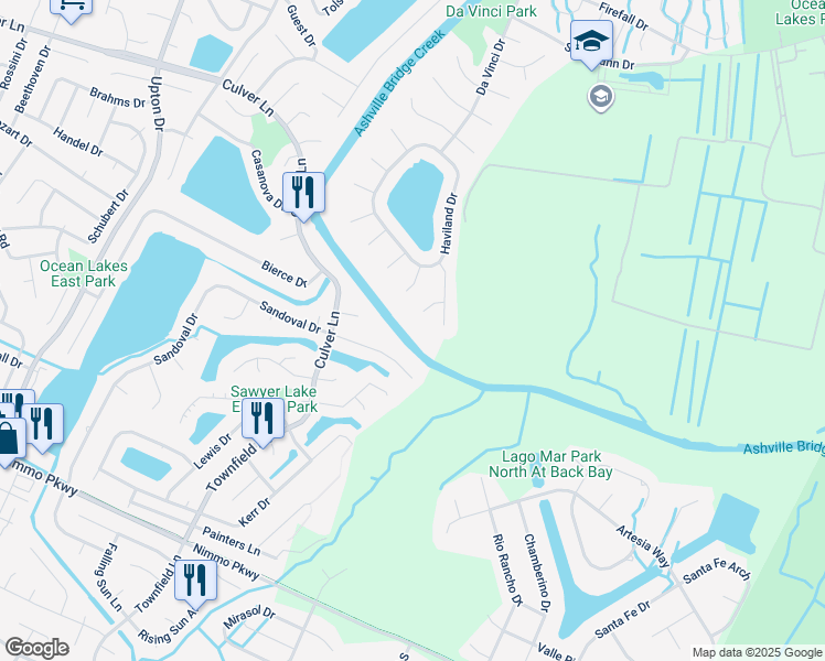 map of restaurants, bars, coffee shops, grocery stores, and more near 1121 Tibbetstown Court in Virginia Beach