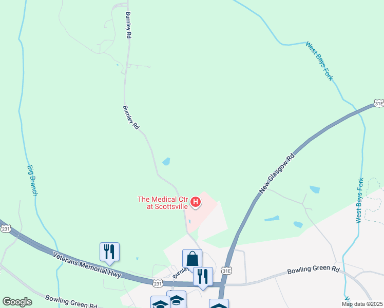 map of restaurants, bars, coffee shops, grocery stores, and more near in Scottsville