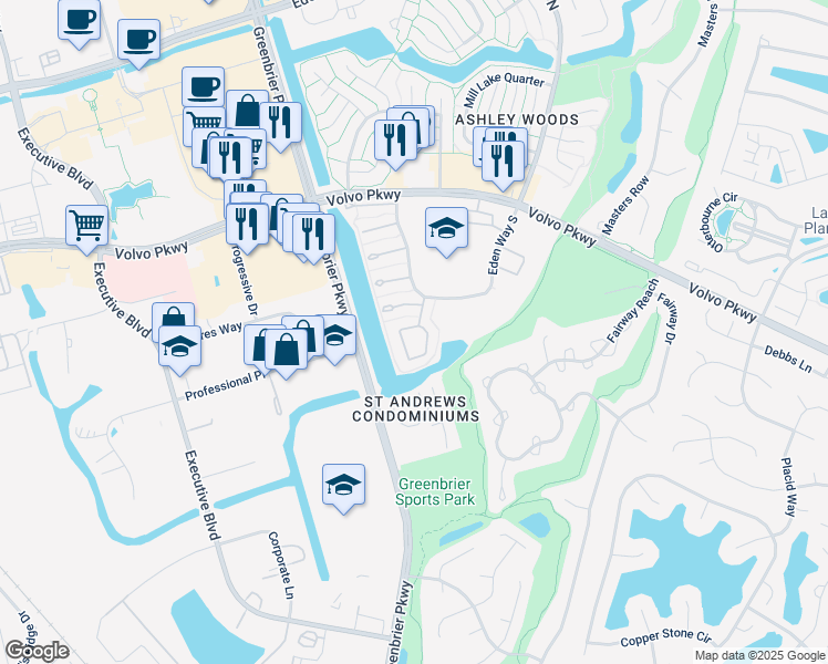 map of restaurants, bars, coffee shops, grocery stores, and more near 1064 Still-Harbor Circle in Chesapeake