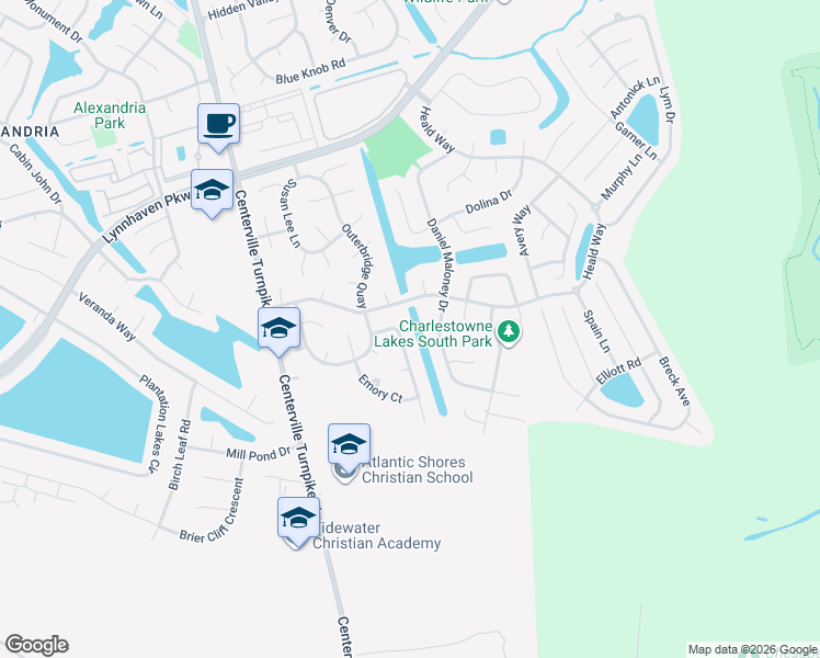 map of restaurants, bars, coffee shops, grocery stores, and more near 872 Stacey Place in Virginia Beach