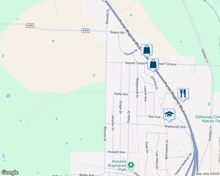 map of restaurants, bars, coffee shops, grocery stores, and more near 2862-3008 Rhonda Dr in West Plains