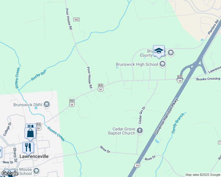 map of restaurants, bars, coffee shops, grocery stores, and more near 34 Brunswick Commons Court in Lawrenceville