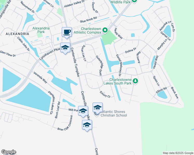 map of restaurants, bars, coffee shops, grocery stores, and more near 905 Emory Court in Virginia Beach
