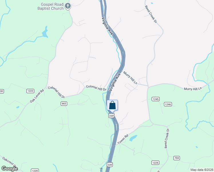 map of restaurants, bars, coffee shops, grocery stores, and more near 1-399 Colonial Hill Dr in Bassett