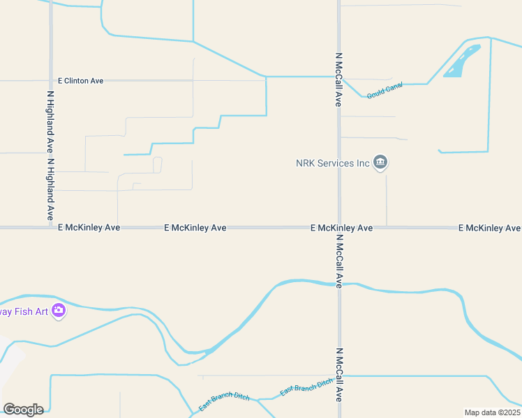 map of restaurants, bars, coffee shops, grocery stores, and more near 9700 East McKinley Avenue in Fresno