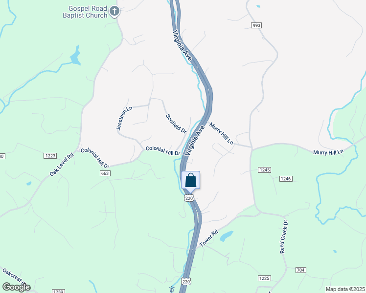 map of restaurants, bars, coffee shops, grocery stores, and more near 1-399 Colonial Hill Dr in Bassett