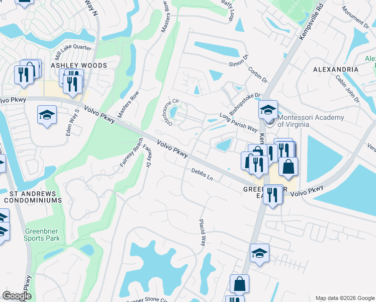 map of restaurants, bars, coffee shops, grocery stores, and more near 1508 Rollesby Way in Chesapeake