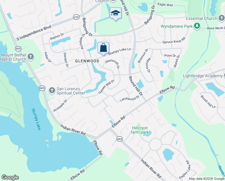map of restaurants, bars, coffee shops, grocery stores, and more near 2588 Gaines Mill Drive in Virginia Beach