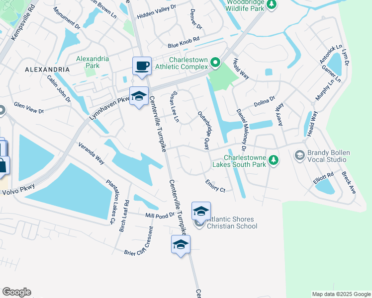 map of restaurants, bars, coffee shops, grocery stores, and more near 2029 Livingston Oak Drive in Virginia Beach