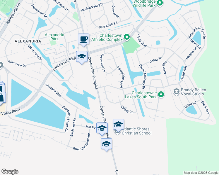 map of restaurants, bars, coffee shops, grocery stores, and more near 2029 Livingston Oak Drive in Virginia Beach