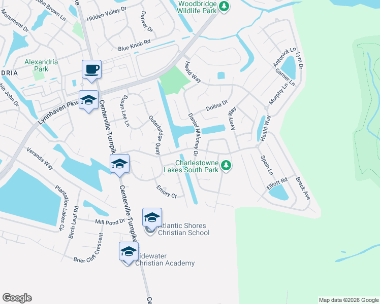 map of restaurants, bars, coffee shops, grocery stores, and more near 913 Creston Court in Virginia Beach